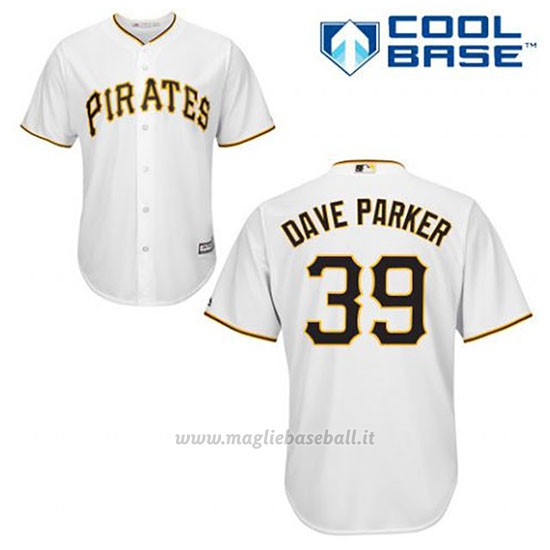Maglia Baseball Uomo Pittsburgh Pirates Dave Parker 39 Bianco 1ªCool Base
